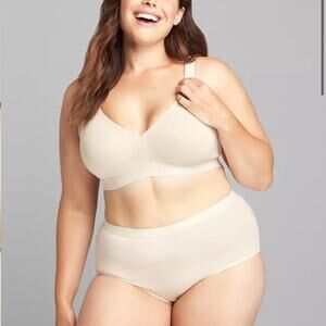 Cacique Cotton Comfort Unlined Underwire Full Coverage Bra In Nude Size 46C